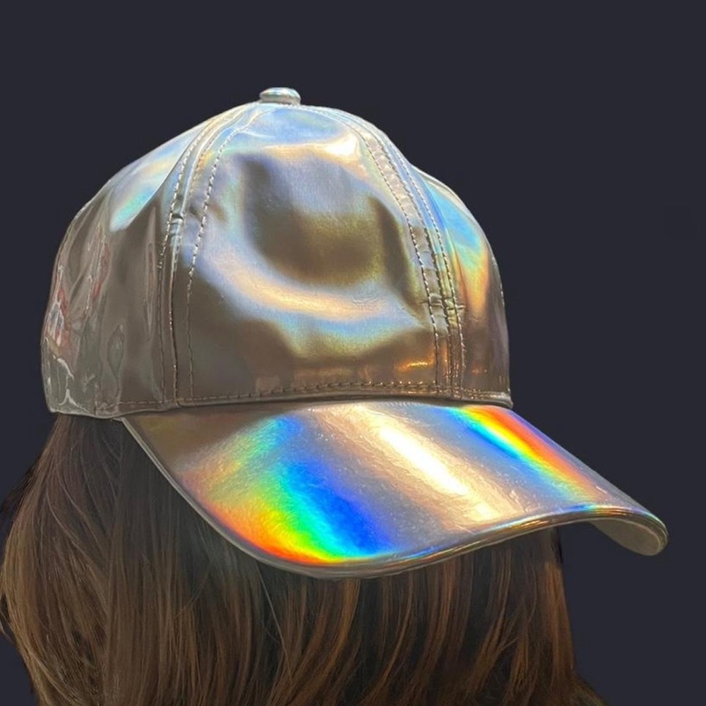 Silver holographic cap